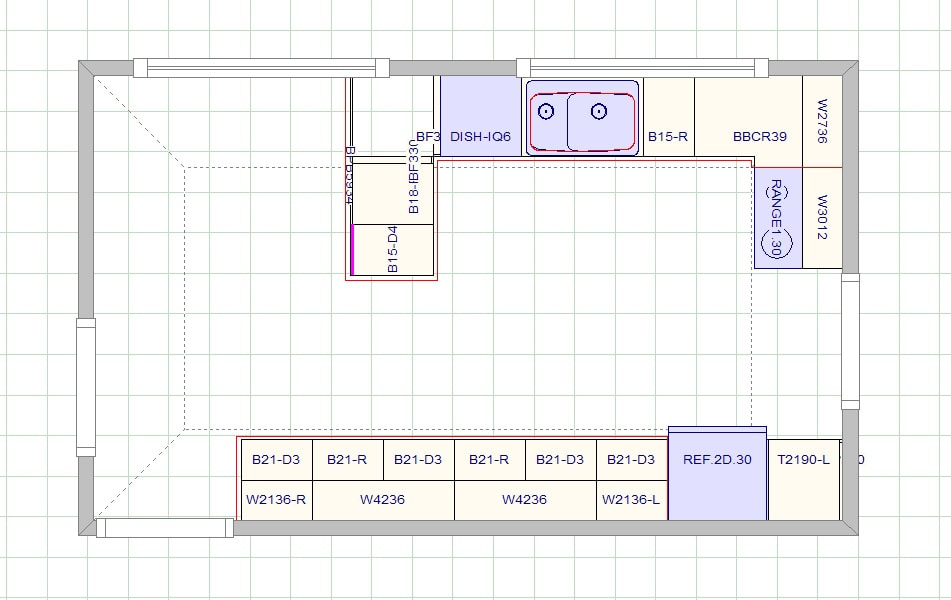 Closed Kitchen Gets an Open Concept plan 1