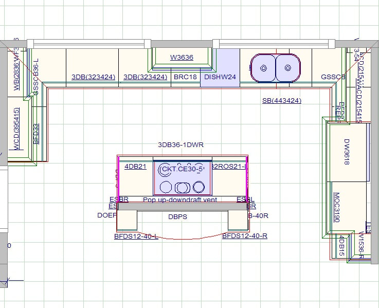 Closed Kitchen Gets an Open Concept plan 2